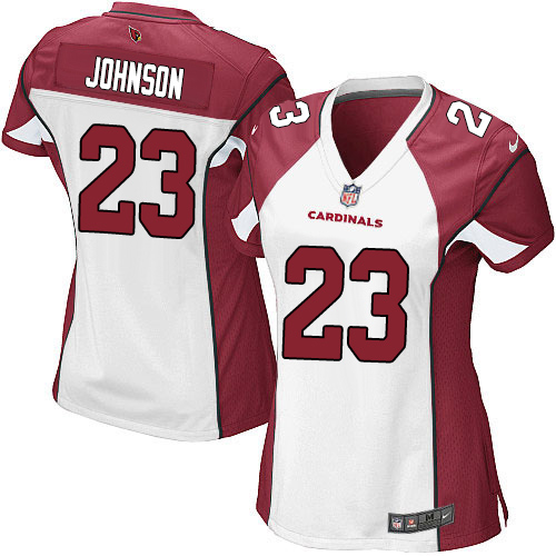 Women's Elite Chris Johnson Nike Jersey White Road - #23 NFL Arizona Cardinals